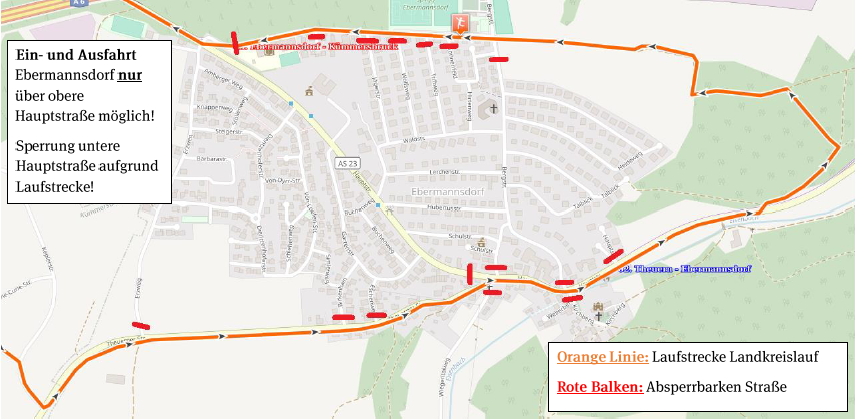 Wichtige Informationen zu den Straßensperrungen für den Landkreislauf am Samstag, 04.05.2024