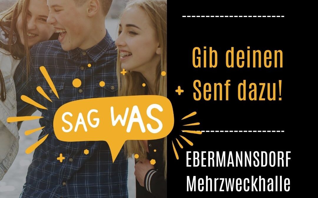 Zeigt die Werbung für die Veranstaltung SagWas