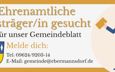 Ehrenamtlicher Austräger für unser Gemeindeblatt gesucht!