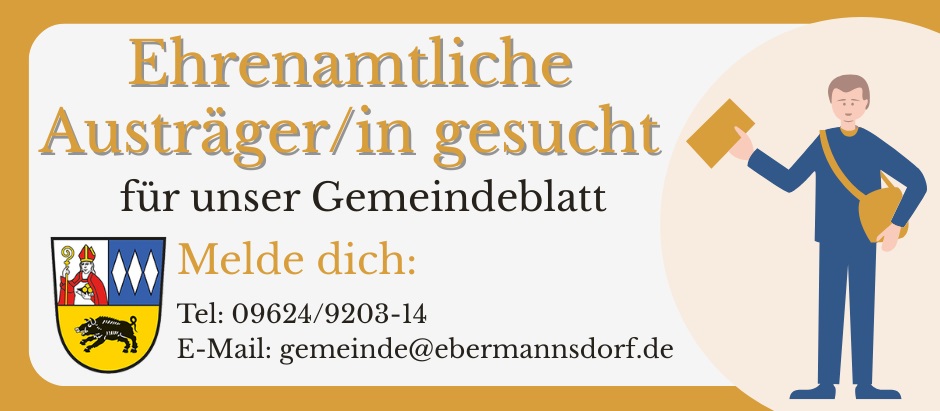 zeigt Aufruf ehrenamtlicher Austräger Gemeindeblatt