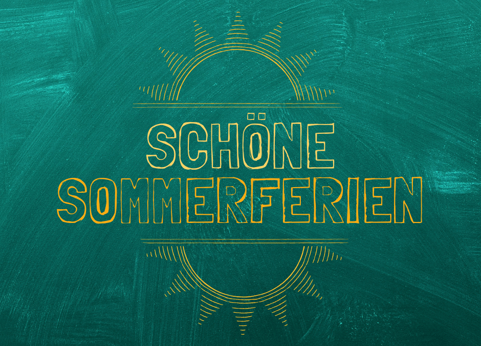Zeigt Tafel auf der Schöne Sommerferien steht