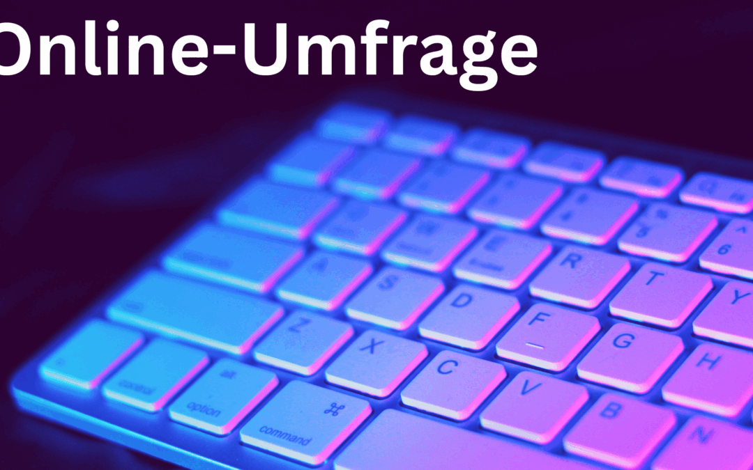 Zeigt Tastatur mit der Überschrift Online Umfrage
