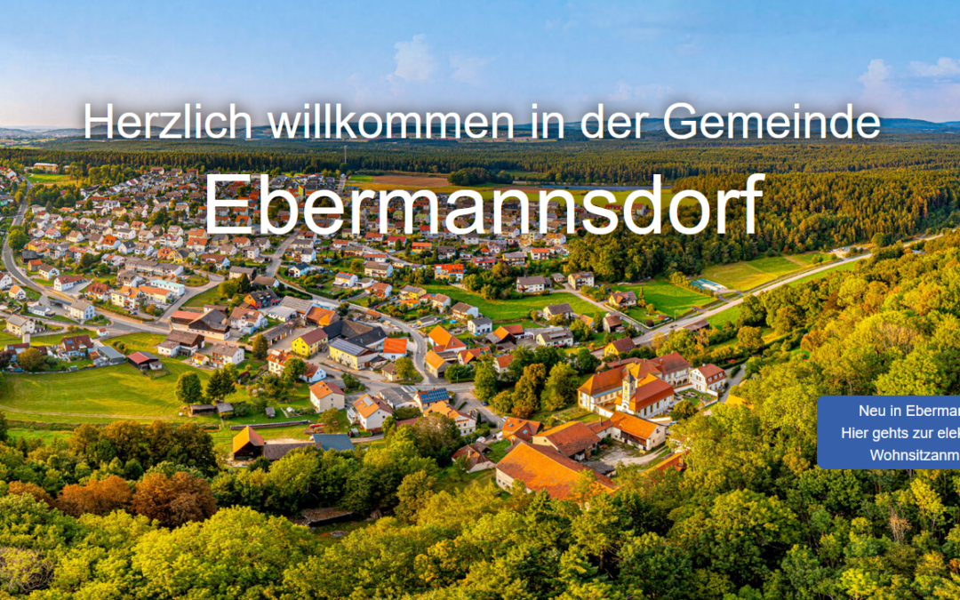 Zeigt Startseite mit Schaltfeld zur elektronischen Wohnsitzanmeldung